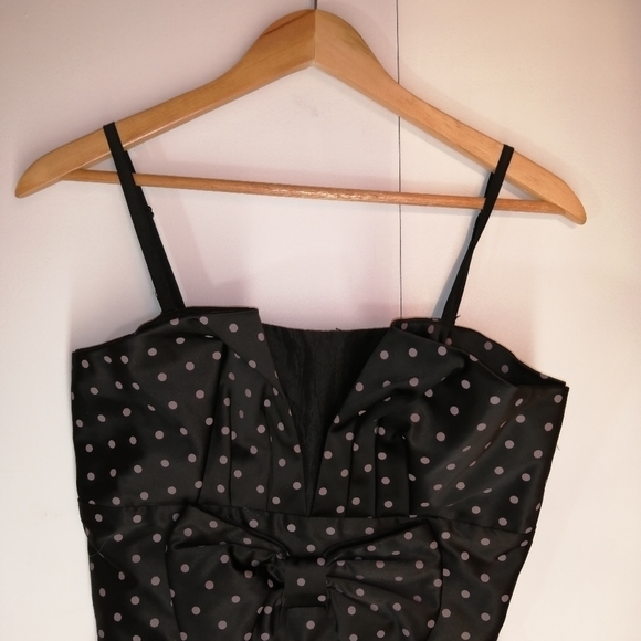 3/$50 ASOS little black dress, with blush pink polkadot upper half. sz 10 jr - Picture 3 of 6